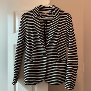 Philosophy Women’s White and Black Striped  Blazer